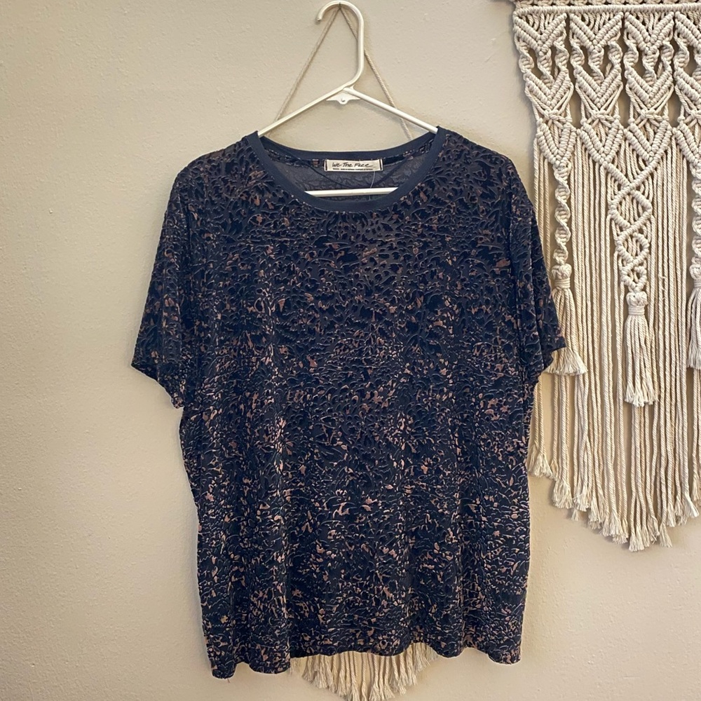 Free People Leopard Velvet Blouse
